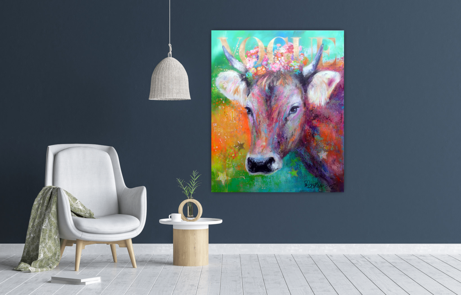 Cowgirl Leni von Manuela Rathje (2021): Malerei Acryl, Kohle auf Leinwand -  Singulart, image size:1500x960