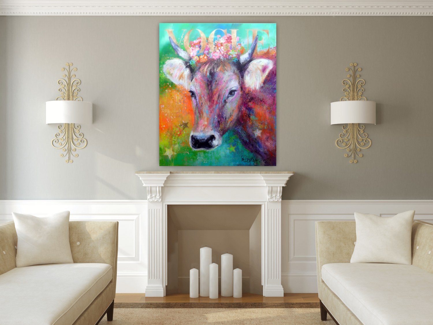 Cowgirl Leni von Manuela Rathje (2021): Malerei Acryl, Kohle auf Leinwand -  Singulart, image size:1500x1125