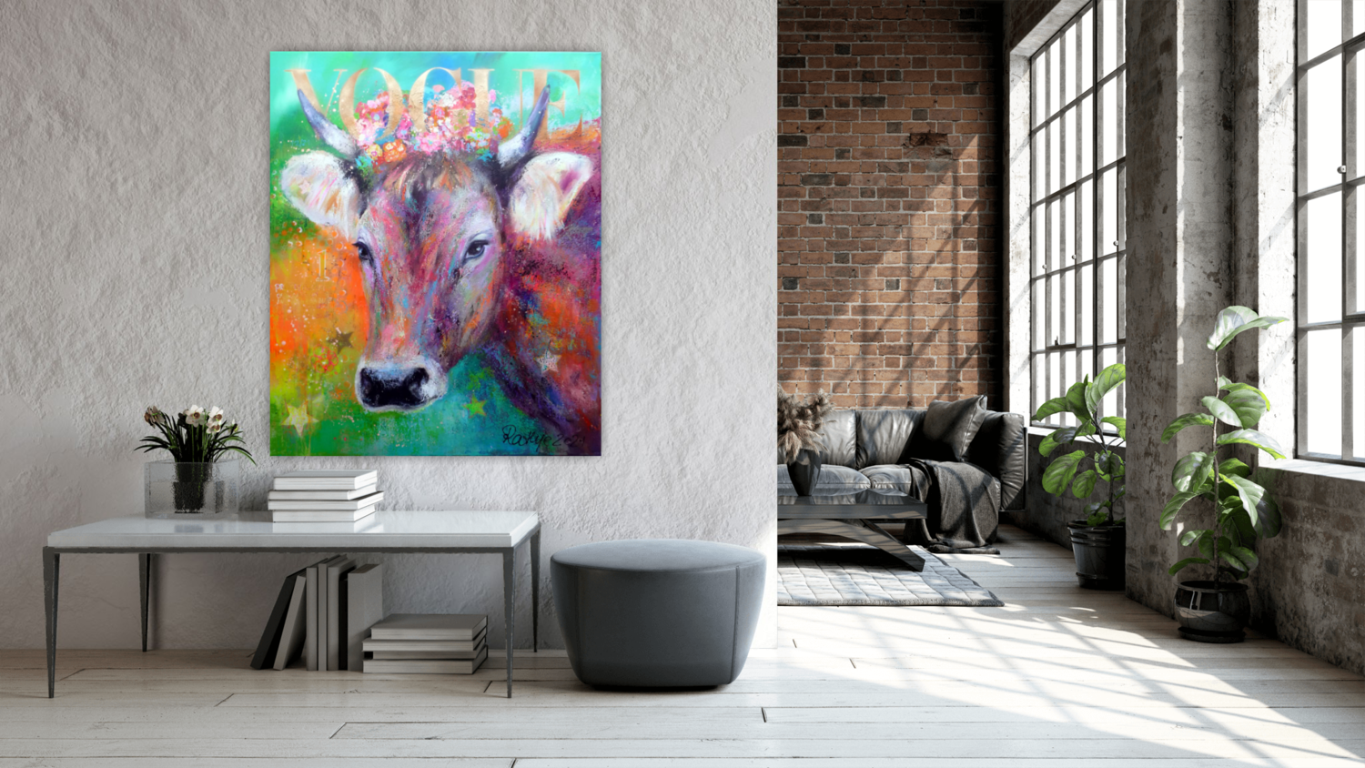 Cowgirl Leni von Manuela Rathje (2021): Malerei Acryl, Kohle auf Leinwand -  Singulart, image size:1500x844