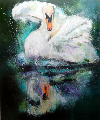 the swan by Manuela Rathje, Painting for Sale on Singulart