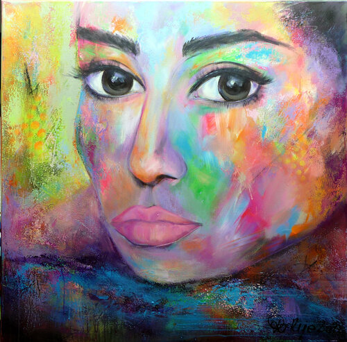 Faces 07 by Manuela Rathje, 회화 for Sale on Singulart