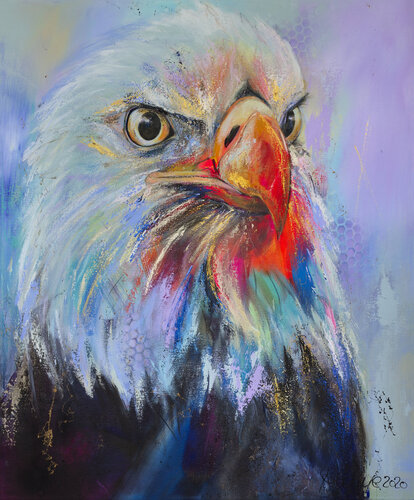 Golden eagle di Manuela Rathje, Pittura in vendita su Singulart