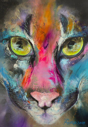 Big Cat van Manuela Rathje, Schilderij te koop op Singulart