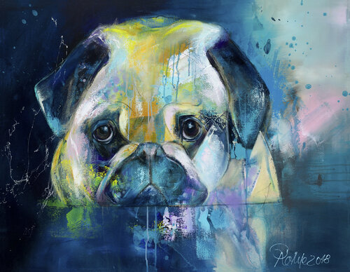 Mo- der Mops by Manuela Rathje, Painting for Sale on Singulart