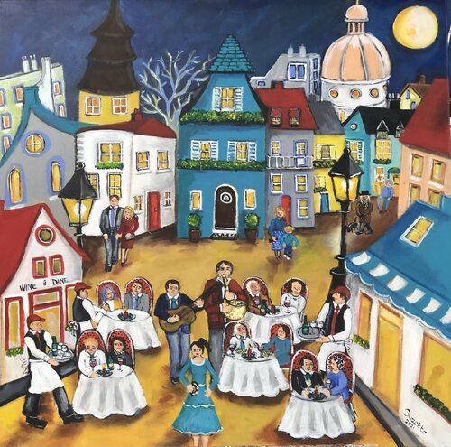 Date night in the Moonlight di Suzette Datema, Pittura in vendita su Singulart