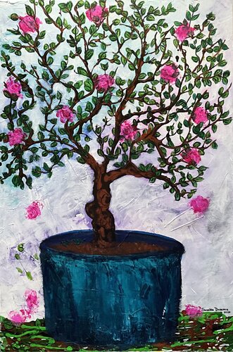 The Happy Rose Tree by Suzette Datema, 회화 for Sale on Singulart