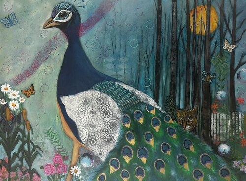 The Peacock’s garden by Suzette Datema, 회화 for Sale on Singulart