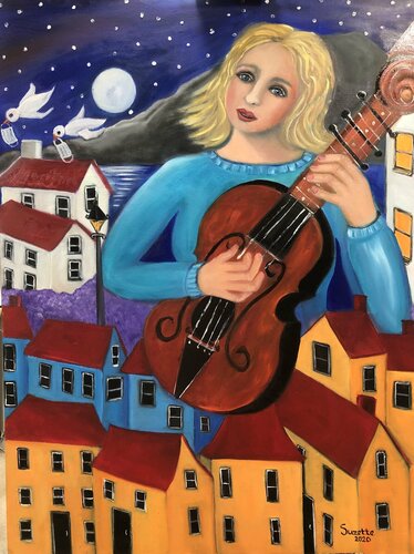 After the Song, the Masks were gone von Suzette Datema, Malerei kaufen auf Singulart