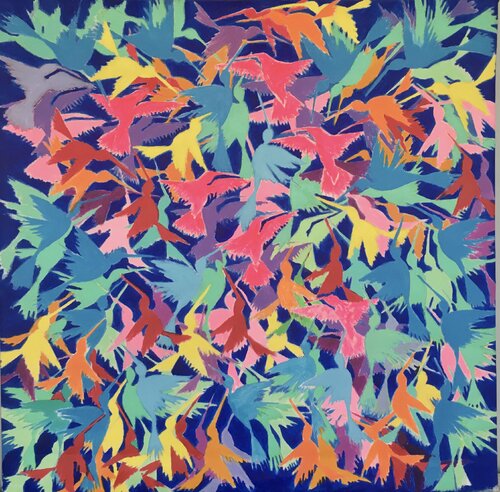 Hummingbirds awakening par Mona Asmar Hecker, Peinture en vente sur Singulart