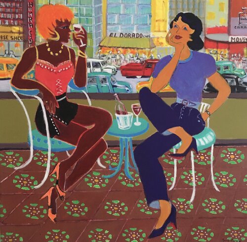 Hamra st joy of living par Mona Asmar Hecker, Peinture en vente sur Singulart