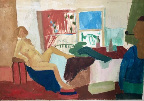 The artist and his model Mona Asmar Hecker