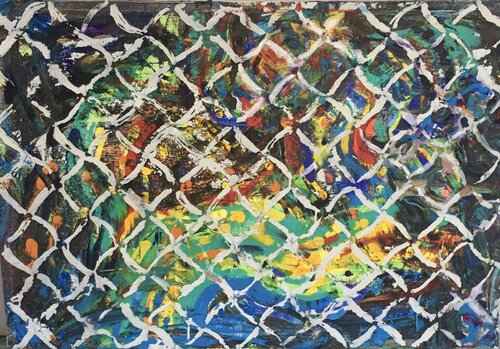 SHRUBS BEYOND THE FENCE von Mona Asmar Hecker, Malerei kaufen auf Singulart