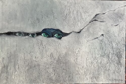 Eyes Beneath the Silence  stone, di Mona Asmar Hecker, Pittura in vendita su Singulart