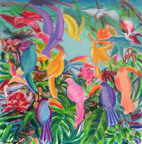 Tropical Rhapsody di Mona Asmar Hecker, Pittura in vendita su Singulart