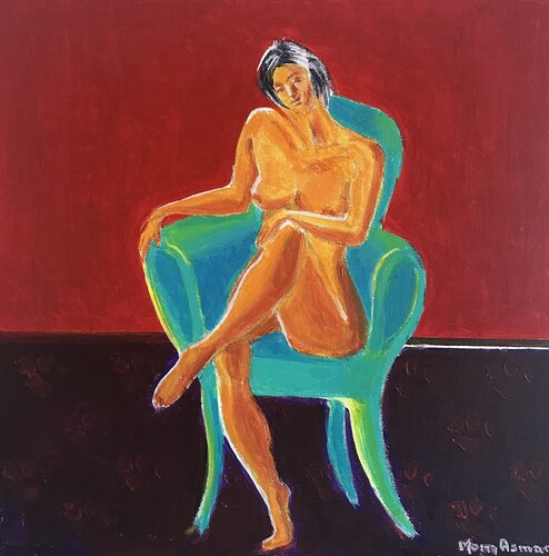 Model at rest by Mona Asmar Hecker, Painting for Sale on Singulart