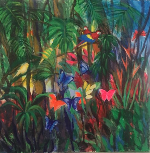 Amazing  Rain Forest van Mona Asmar Hecker, Schilderij te koop op Singulart