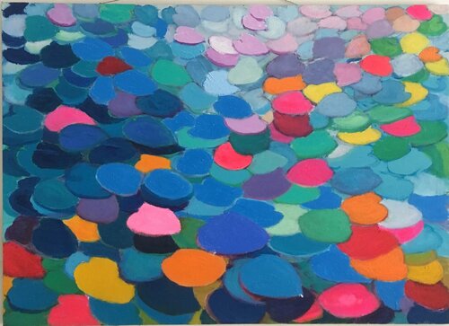 Waterlilies clash van Mona Asmar Hecker, Schilderij te koop op Singulart