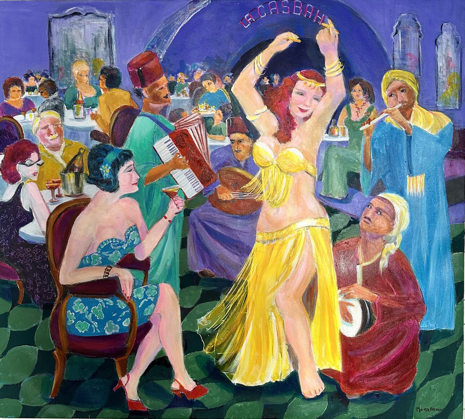 In the rythmes of the CASBAH Mona Asmar Hecker Originalgemälde zu verkaufen