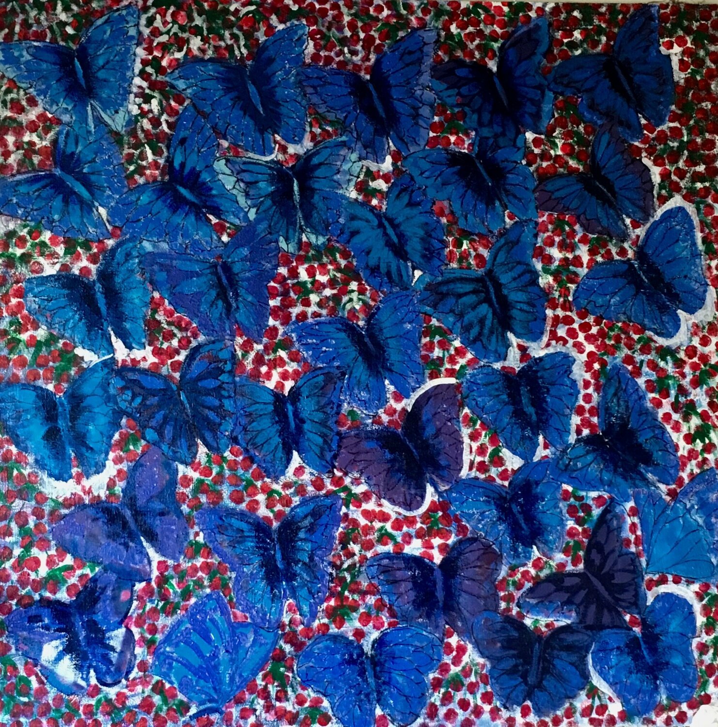 Butterflies on a cherry field Mona Asmar Hecker