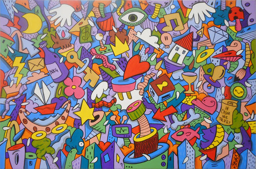Essere felici non è facile by SKIM Francesco Forconi, Painting for Sale on Singulart