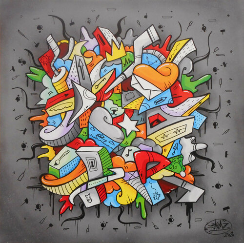 Where all the light are bright - downtown by SKIM Francesco Forconi, Painting for Sale on Singulart