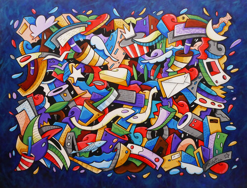 Costringiamo la notte a non fare rumore by SKIM Francesco Forconi, Painting for Sale on Singulart