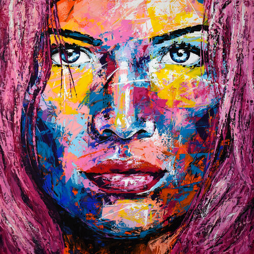 Original 1003 face portrait di Eugen Dick, Pittura in vendita su Singulart
