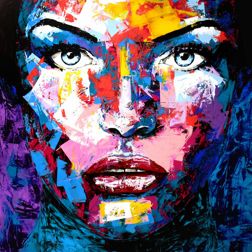 Original 1004 face portrait xl di Eugen Dick, Pittura in vendita su Singulart