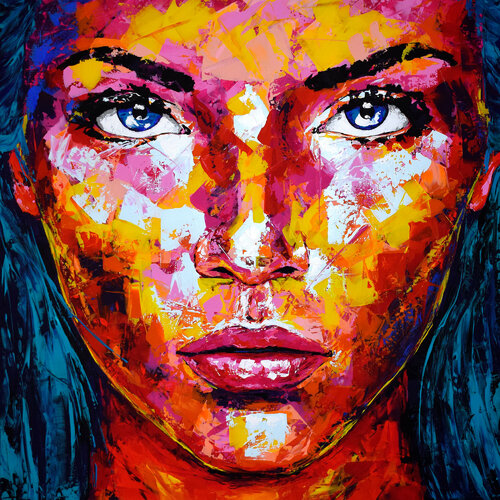 Original 1006 face portrait di Eugen Dick, Pittura in vendita su Singulart
