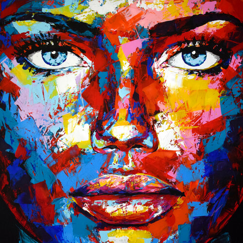 Original 1008 face portrait di Eugen Dick, Pittura in vendita su Singulart