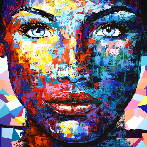 Original 19 face portrait xl di Eugen Dick, Pittura in vendita su Singulart