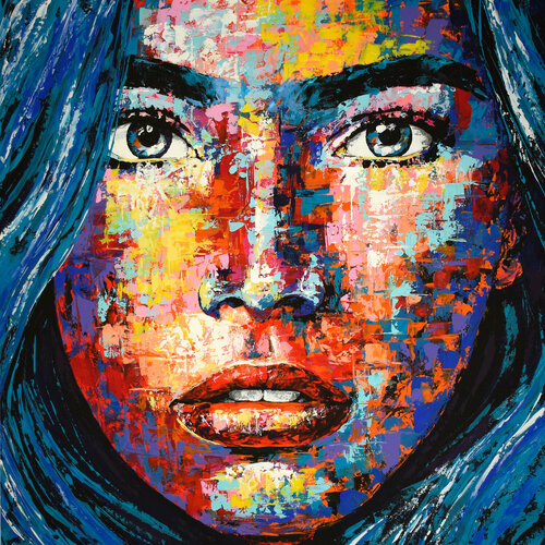 Original 28 face portrait di Eugen Dick, Pittura in vendita su Singulart