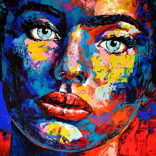 Original 33 face portrait di Eugen Dick, Pittura in vendita su Singulart
