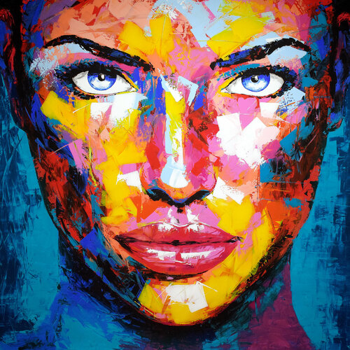 Original 45 XXL face portrait di Eugen Dick, Pittura in vendita su Singulart