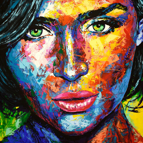 Original 47 face portrait de Eugen Dick, Pintura a la venta en Singulart
