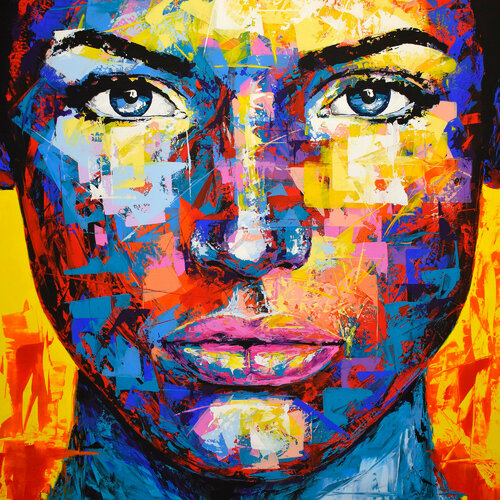 Original 48 face portrait de Eugen Dick, Pintura a la venta en Singulart