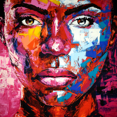 Original 53 face portrait de Eugen Dick, Pintura a la venta en Singulart