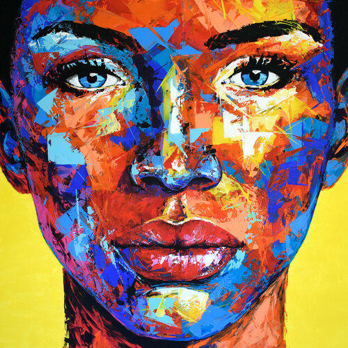 Original 56 face portrait de Eugen Dick, Pintura a la venta en Singulart