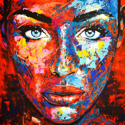 Original 57 face portrait de Eugen Dick, Pintura a la venta en Singulart