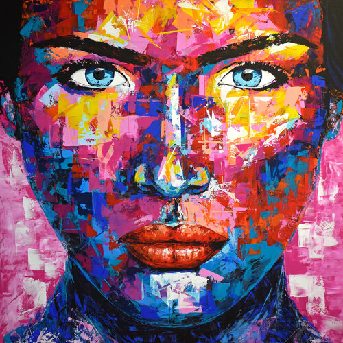 Original 58 face portrait de Eugen Dick, Pintura a la venta en Singulart
