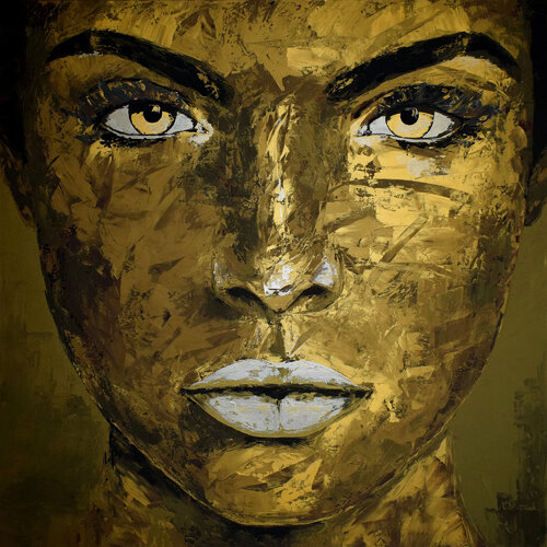 Metallic Original 70 face portrait di Eugen Dick, Pittura in vendita su Singulart