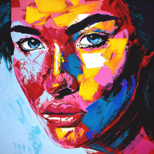 Original 73 face portrait van Eugen Dick, Schilderij te koop op Singulart