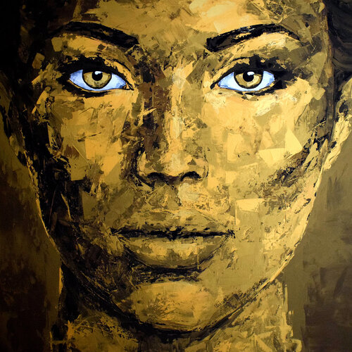 Metallic Original 77 face portrait di Eugen Dick, Pittura in vendita su Singulart