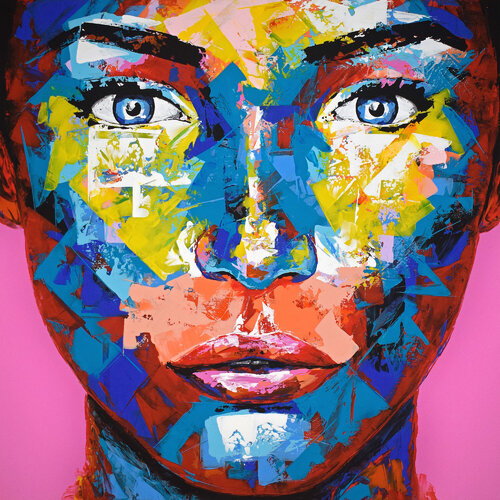 Original 80 face portrait di Eugen Dick, Pittura in vendita su Singulart