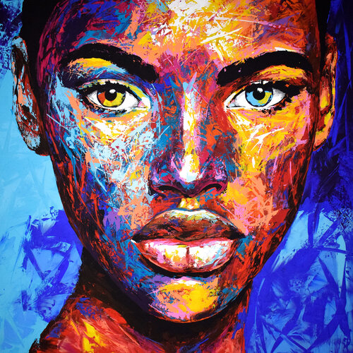 Original 82 face portrait di Eugen Dick, Pittura in vendita su Singulart