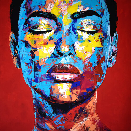 Original 83 face portrait di Eugen Dick, Pittura in vendita su Singulart