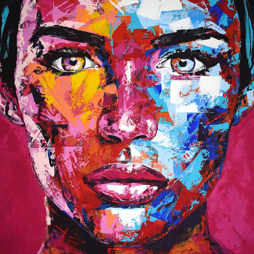 Original 84 face portrait van Eugen Dick, Schilderij te koop op Singulart