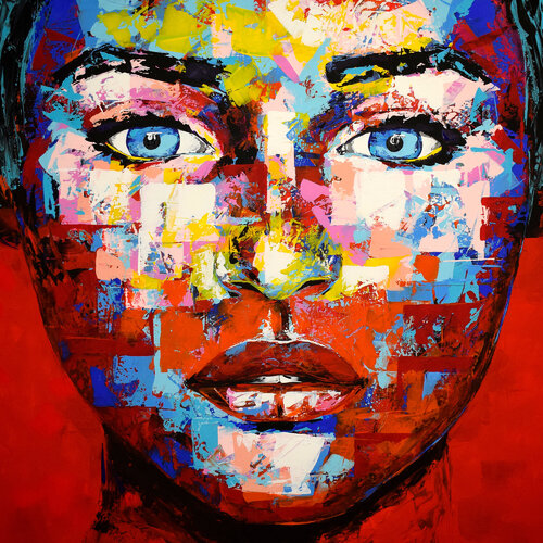 Original 92 face portrait van Eugen Dick, Schilderij te koop op Singulart