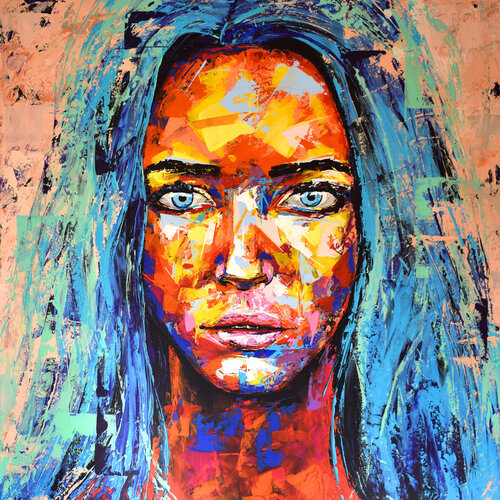 Original 93 face portrait van Eugen Dick, Schilderij te koop op Singulart