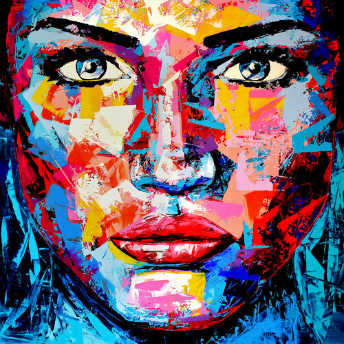 Original 96 face portrait de Eugen Dick, Pintura a la venta en Singulart